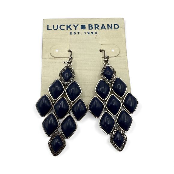Lucky Brand "Lapis Major Pave Earrings" - Picture 1 of 3